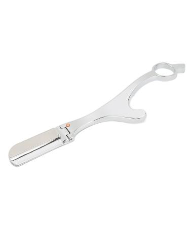 Nunafey Barber Finger Razor Smooth Surface Clip Type Finger Insert Shaving Razor for Home Use for Hairdressing Salon(Silver)