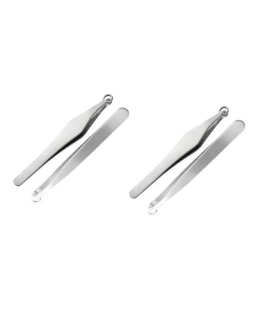 Beaupretty 4 Pcs Stainless Steel Nose Hair Clip Nasal Hair Clip Remover Nose Hair Tweezers Nose Hair Trimming Tools Nose Hair Trimmer for Men Brow Trimmer Nose Hair Clips Nasal Clippers