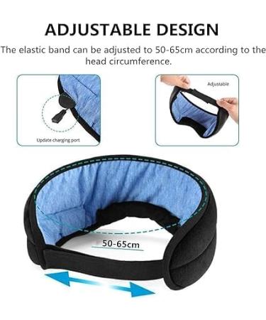 Bluetooth Sleep Headphones Wireless Bluetooth Eye Mask for Sleeping 5.3 Headphones Music Mask for Sports Sleeping Air Travel and Relaxation 19"-25" (Black) Black/White - Buy Online on GoSupps.com