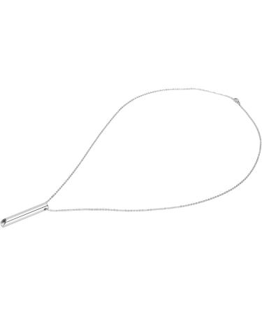 DAUZ Mindful Breathing Necklace - Stress Reduction & Anxiety Relief | Wearable Stainless Steel Jewelry for Women - Silver - Buy Online on GoSupps.com
