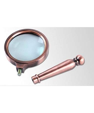 Glass Easy to Carry A Glass European Classical Optical Glass Bronze Handle Reading Enlarged Mirror 80mm 10 Times Magnifier Magnifier for Reading Made in China - Buy Online on GoSupps.com