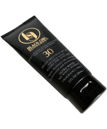 BGS Black Girl Sunscreen SPF 30 Ultra Sheer Moisturizing Lotion - Avocado, Cacao, Jojoba, Carrot Juice, Sunflower Oil - 3 Fl Oz (1 Pack) | Oxybenzone, Paraben, Fragrance Free - Buy Online on GoSupps.com