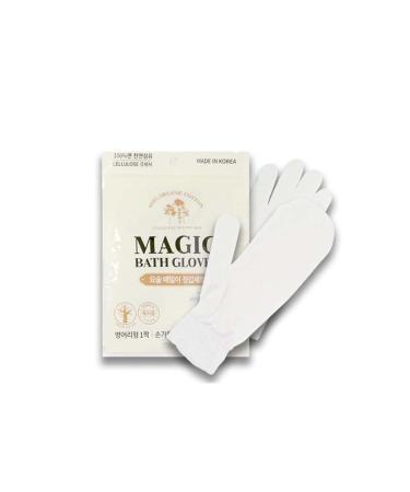 Jungjun Industry Korean Magic Body Scrub Gloves(Finger & Mitten) White Korean Spa Bath Washcloth Maya