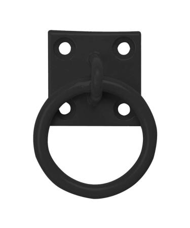 Haven Heritage Equestrian Coloured Tie Ring on 50mm Plate Stable Tie Up Ring Horse Pony (BLACK)
