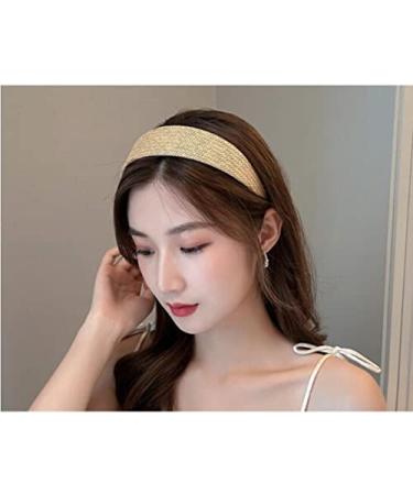 Shop Wide Braided Straw Headband for Women | Coarse Rattan Woven Hair Bands | Non-Slip Thick Hair Accessories | Bohemian Style - Buy Online on GoSupps.com