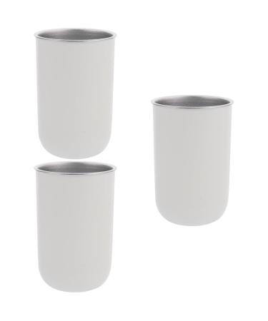 Cabilock Teetasse 3st Mouth made of stainless steel drinking cup child bathroom mouth bathing room organizer toothpaste cup beer jug rustproof steel cup of white japanese style travel