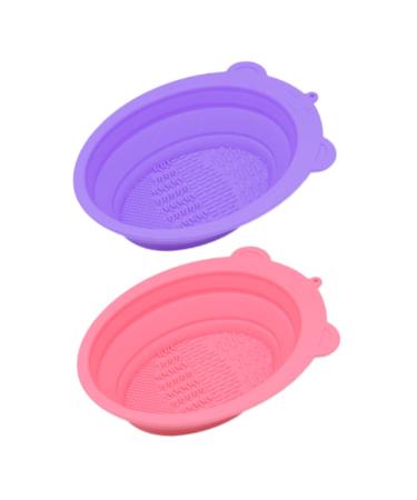 Buy Foldable Silicone Makeup Brush Cleaning Mat & Bowl - Pink Brush Cleaner Pad for Sponges | International Shipping Available - Buy Online on GoSupps.com