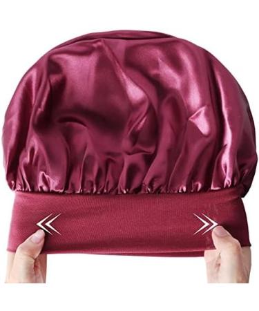 LADES Silk Satin Bonnet-4 Packs Women Satin Hair Bonnet for Curly Hair Satin Bonnet Silk Sleep Cap Silk Hair Wrap for Sleeping Black Hair Black+Purple+Red+Sapphire blue - Buy Online on GoSupps.com