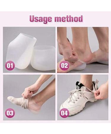 Keepbest Invisible Height Increase Insoles - 4cm Silicone Heel Socks for Men & Women - White - Buy Online on GoSupps.com