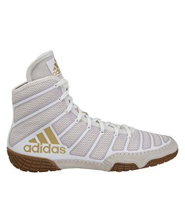 Adidas Men's Varner Wrestling Shoe, White/Matte Gold/Brown, 12 - Buy Online on GoSupps.com