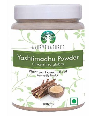 AYURVEDASHREE Yashtimadhu Powder 100 Gm | Natural Mulethi Powder/Licorice Powder Glycyrrhiza glabra | Supports Lungs, Skin, & Stomach | Mulethi | Vegan | Non GMO | Gluten Free