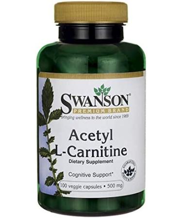 Swanson Acetyl-L-Carnitine 100 Veggie Capsules 2 Pack - Cognitive & Muscle Support - Natural Formula for Nervous System Health - Buy Online on GoSupps.com