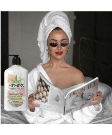 Hempz Peaches & Cream Herbal Body Moisturizer 17oz - Hydrating Lotion - Buy Online on GoSupps.com