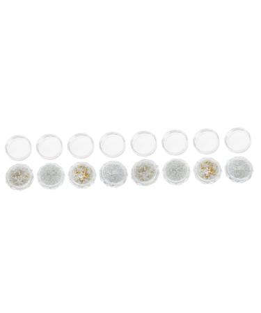 minkissy 8 Boxes Nail Accessory Half Round Imitation Pearls Floral Button up Diy Manicure Pearls White Silk Ribbon Crafts Decoration Floral Decorations Buttons Resin Detachable Supplies