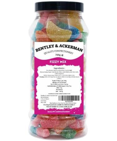 Fizzy Mix - (700g) Original Fizzy Assorted Sweets in a Jar by Bentley & Ackerman Sweet Shop- Vegetarian - Buy Online on GoSupps.com