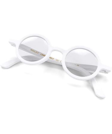 LONDON MOLE Round Reading Glasses | White Frames | Stylish Men's Women's Unisex Readers 1.0x - Buy Online on GoSupps.com