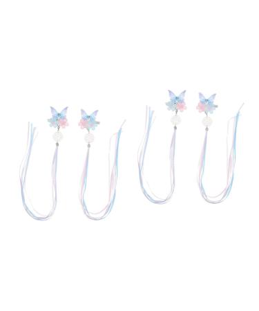 MAGICLULU 2 Pairs Hanfu Headwear Hair Clips Hair Accessory for Hair Decorations Hairpins Japanese Hair Accessories Chinese Tassel Hair Barrette Vintage Kimono Child Metal Acrylic
