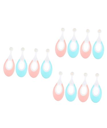 Lurrose 12 pieces of children toothbrush toothbrush with super soft bristle toddler brush at the age of 2-4 years toothbrush with extra soft bristles PP newborn tool light 1 piece (1 Pack) Different colors x 3 pieces