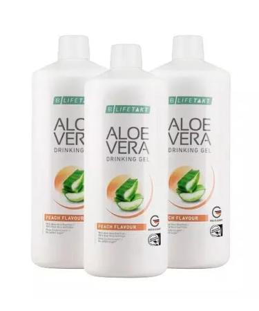 LR Lifetakt Aloe Vera Drinking Gel Peach Flavour Health Care Women Men Drink Every Day Natural Treatment Set of 3-1000 ml./33.3 fl.oz