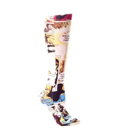 Red Moby Celeste-Stein-CMPSQ-1137 Womens 8-15 mmHg Compression Sock - Queen - Comic White