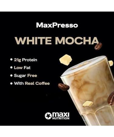  MaxiNutrition MaxiNutrition MaxPresso White Chocolate Mocha protein coffee whey protein powder 21g of protein per serving sugar-free and low-fat hot or cold mix - Buy Online on GoSupps.com