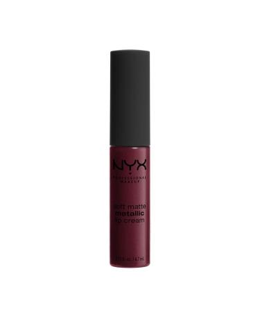 NYX PROFESSIONAL MAKEUP Soft Matte Metallic Lip Cream  Liquid Lipstick - Copenhagen (Matte Rich Plum) Copenhagen 0.23 Fl Oz (Pack of 1)