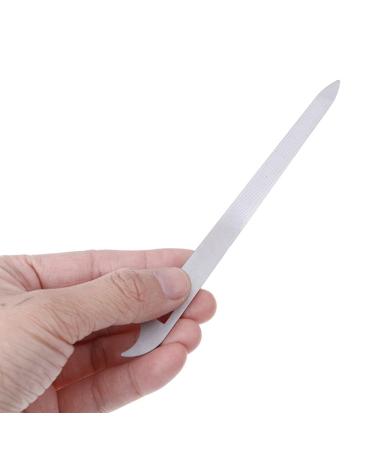 Yeshan Stainless Steel Triple-cut Long Nail File with Nail Cleaner Tip 5.5 Inch Pack of 2 - Professional Nail Care Tool - Buy Online on GoSupps.com