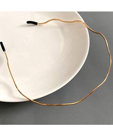 Aeyistry Retro Big Wave Line Metal Headband | Gold Hair Accessories - Buy Online on GoSupps.com
