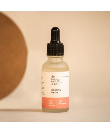 Decons'truct Clearing Serum: 5% Niacinamide Face Serum For Acne&Dark Spots With 2% Alpha Arbutin|Reduces Pigmentation|For Clear Blemish-Free Bright Skin|For Women And Men|Beginner Friendly|30 Ml - Buy Online on GoSupps.com