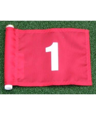 ShopTJB White Numbered 1-5 Solid Red 400D Pin Marker Flag for Golf & Putting Green - Buy Online on GoSupps.com