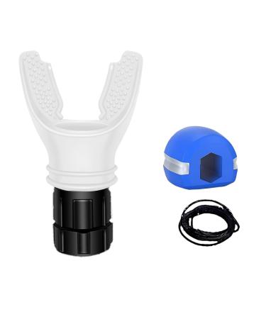 OxyBreeze Breathing Trainer with Jaw Trainer | Enhance Lung Capacity & Respiratory Fitness | Improve Your Jaw | Portable Deep Inhalation & Expiratory Muscle Exerciser | Food Grade Silicone for Safe White
