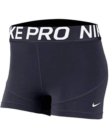 Nike Women's 3" Training Shorts Obsidian/Obsidian/White Size M