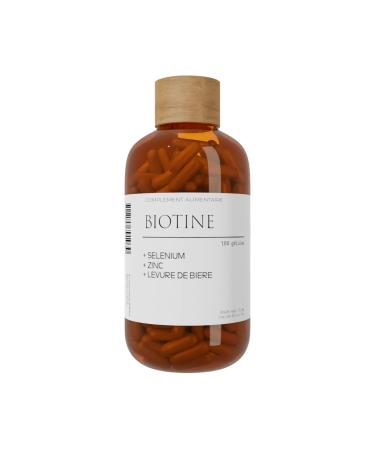 BIOTIN B+8 + Selenium + Zinc+ Beer Yeast - (180 Capsules) - SYNERGIC COMPLEX FOR STRONG HAIR AND NAILS, BEARD, PERFECT AND BRIGHT SKIN - Vegan Capsules - NATURE AZ