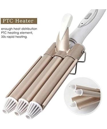 Professional Triple Barrel Curling Iron - Ceramic Hair Waver & Lightweight Portable Styling Tool for Beautiful Curls - Buy Online on GoSupps.com