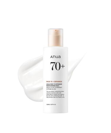 ANUA Rice 70 Intensive Moisturizing Milk Lotion for Deep Hydration and Nourishing Glowy Glass Skin Rice Water Niacinamide Ceramides Lightweight Korean Skincare 150ml/ 5.07 fl.oz.