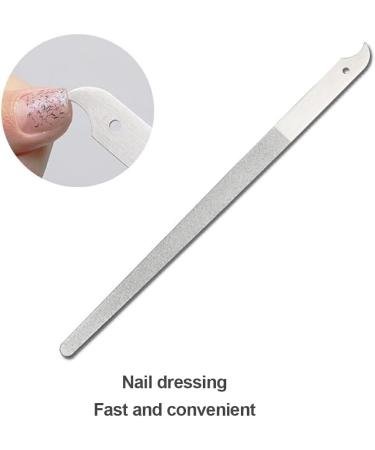 Dajidafu Nail Files Diamond Nails File Stainless Steel Fine Gravel for Surface Manicure Tools with Curved Tip Comfortable Hold Pedicure - Buy Online on GoSupps.com
