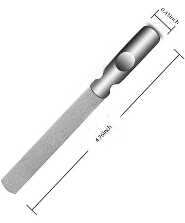 Stainless Steel Nail File with Anti-Slip Handle & Leather Case - Double Sided, Easy Nail Filing for Men & Women - Ideal for Salon, Home, or Travel - Buy Online on GoSupps.com