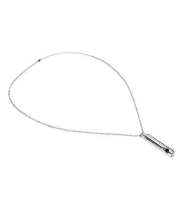 Breathing Necklace for Anxiety Relief Gentle Calming Whistle Necklace Wearable for Meditation Silver