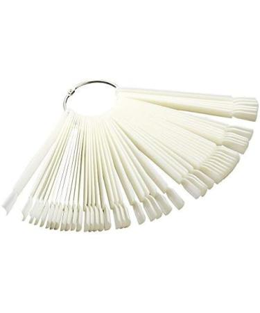 Mofun 50-Pieces Nail Swatches Sticks in White Professional Nail Colour Fan Display Sticks Nail Samples Sticks with Metal Buckle Detachable Practice Nails Sticks for Beginner Nail Display for Salon Natural Color - Buy Online on GoSupps.com