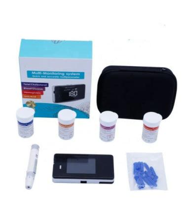 4 in 1 Glucose Meter Uric Acid Hemoglobin Cholesterol Tester Blood Sugar Testing