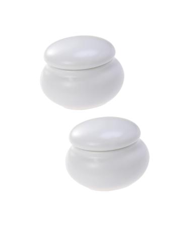 Toyvian 2pcs ceramic incense burner tea containers food container makeup foundation jar cosmetic jar cream
