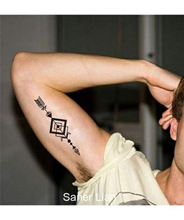 Geometry Tree Moon Phase Temporary Tattoo Sticker Set of 12 - Waterproof Body Art for Men Women (SF031) - Buy Online on GoSupps.com