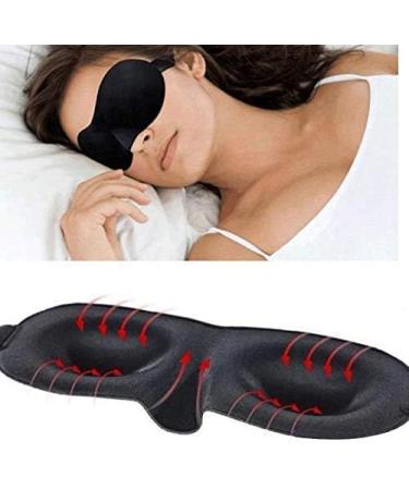 Adjustable 3D Contoured Eye Mask for Sleeping | Light Block, Shift Work, Naps | Night Blindfold Eyeshade for Men and Women | Soft, Full Night's Sleep | Any Color Pink - Buy Online on GoSupps.com