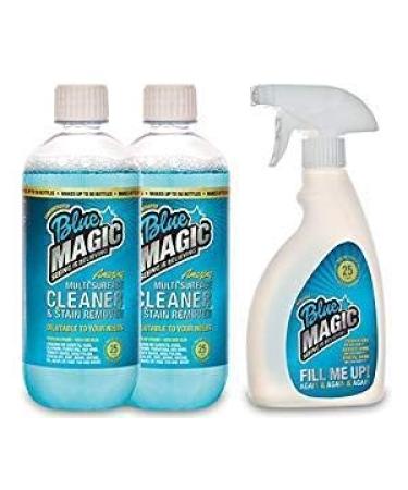 Blue Magic Cleaner 2 X 500 ml Concentrate Bottles Stain Remover- Makes up to 100 Re-fillable bottles