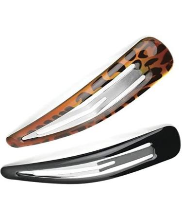 DTrendz Large Big Plain Black Bendies Sleepies Snap Clips Hair Clips Slides (9 CM Black & Tort) - Buy Online on GoSupps.com