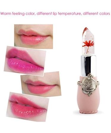 Sujurio Beauty Shiny Flower Crystal Jelly Lipstick Magic Temperature Change Color Lip Balm Makeup Red - Buy Online on GoSupps.com
