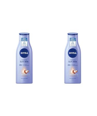 Nivea pampering soft milk (400 ml) body milk for dry skin with depth care serum moisture care with shea butter of natural origin (pack with 2) shea butter 400 ml (2 pack)