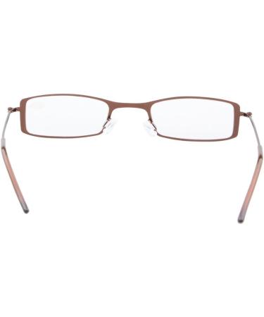 Eyekepper 3 Pcs Stainless Steel Half Eye Reading Glasses +1.50 - Stylish All Brown Frames for Comfortable Reading - Buy Online on GoSupps.com