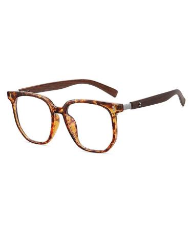 PARWANA Oversized Fatigue Relieve Presbyopic Glasses Reading Glasses Blue Light Blocking Computer Readers Flat Light Mirror +250 Brown
