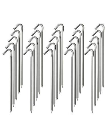 OK5STAR 9 Inch Galvanized Tent Stakes Metal Tent Pegs Heavy Duty Steel Yard Camping Stakes Tarp Hooks Inflatables Outdoor Decorations 25 Pack 9''-- 25pcs